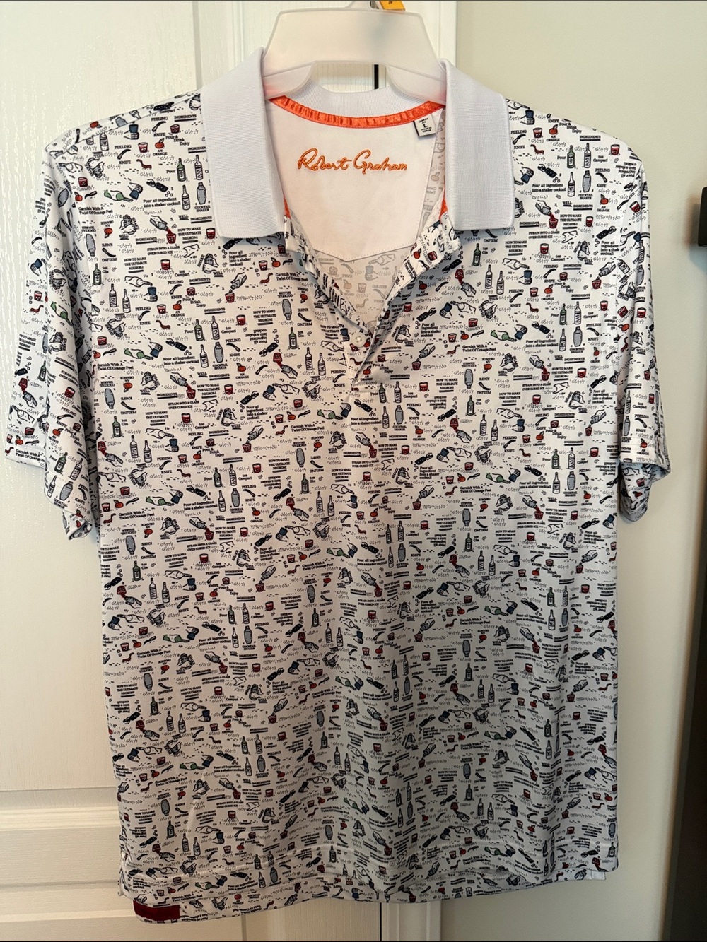 Robert Graham Men’s Cocktail Theme Polo White